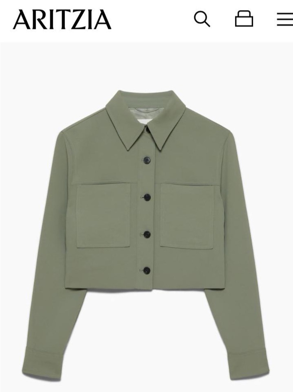 Wilfred cropped jacket green size xs